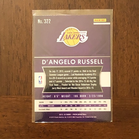 D’Angelo Russel Prizm Rookie Card - Picture 2 of 11